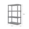 IRIS 4.6ft. Elephant Gray Plastic Rack Shelf with 4 Large Shelves